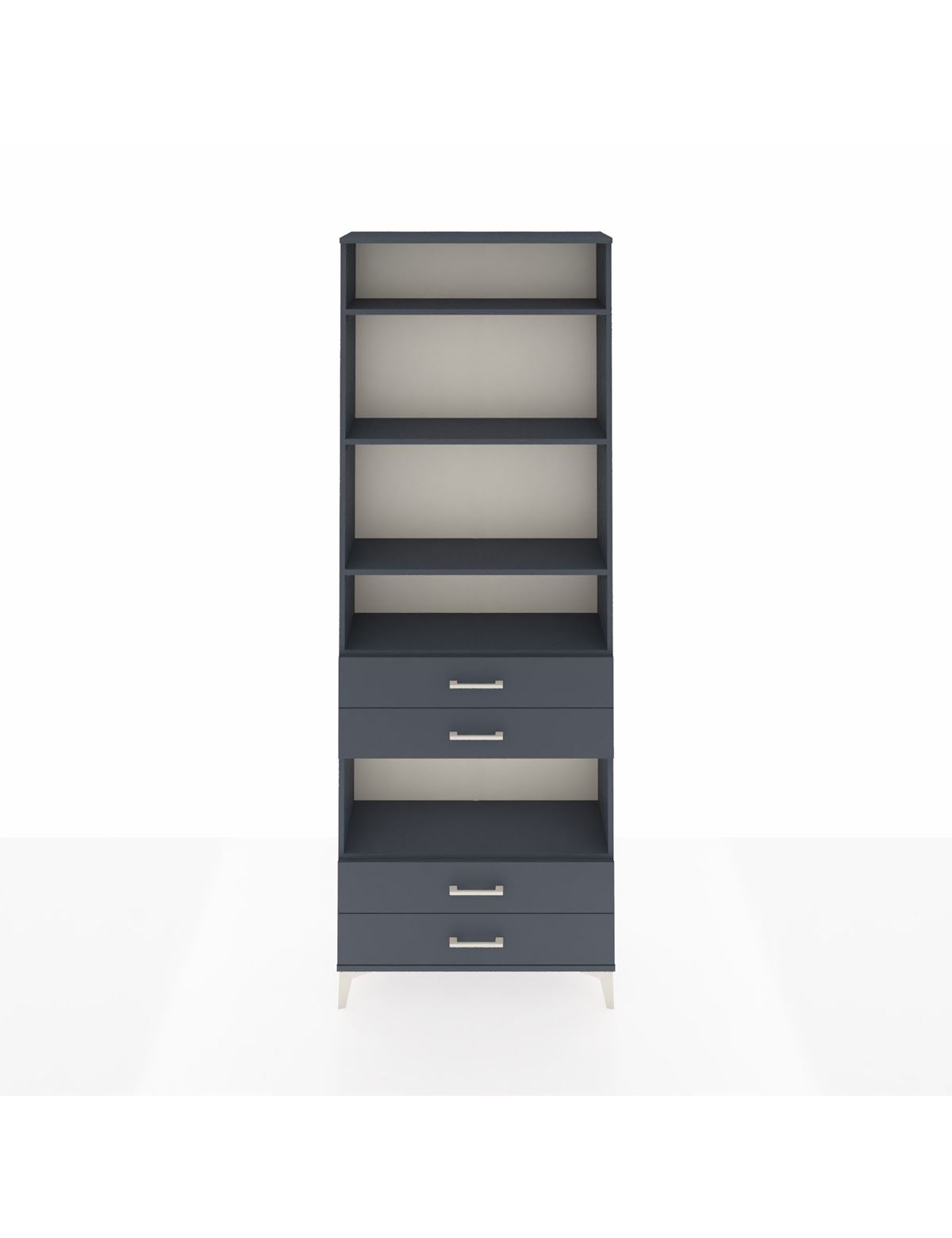 Arges Dolap 5 Raflı 4 Çekmeceli 88x30x243 Antrasit-Antrasit