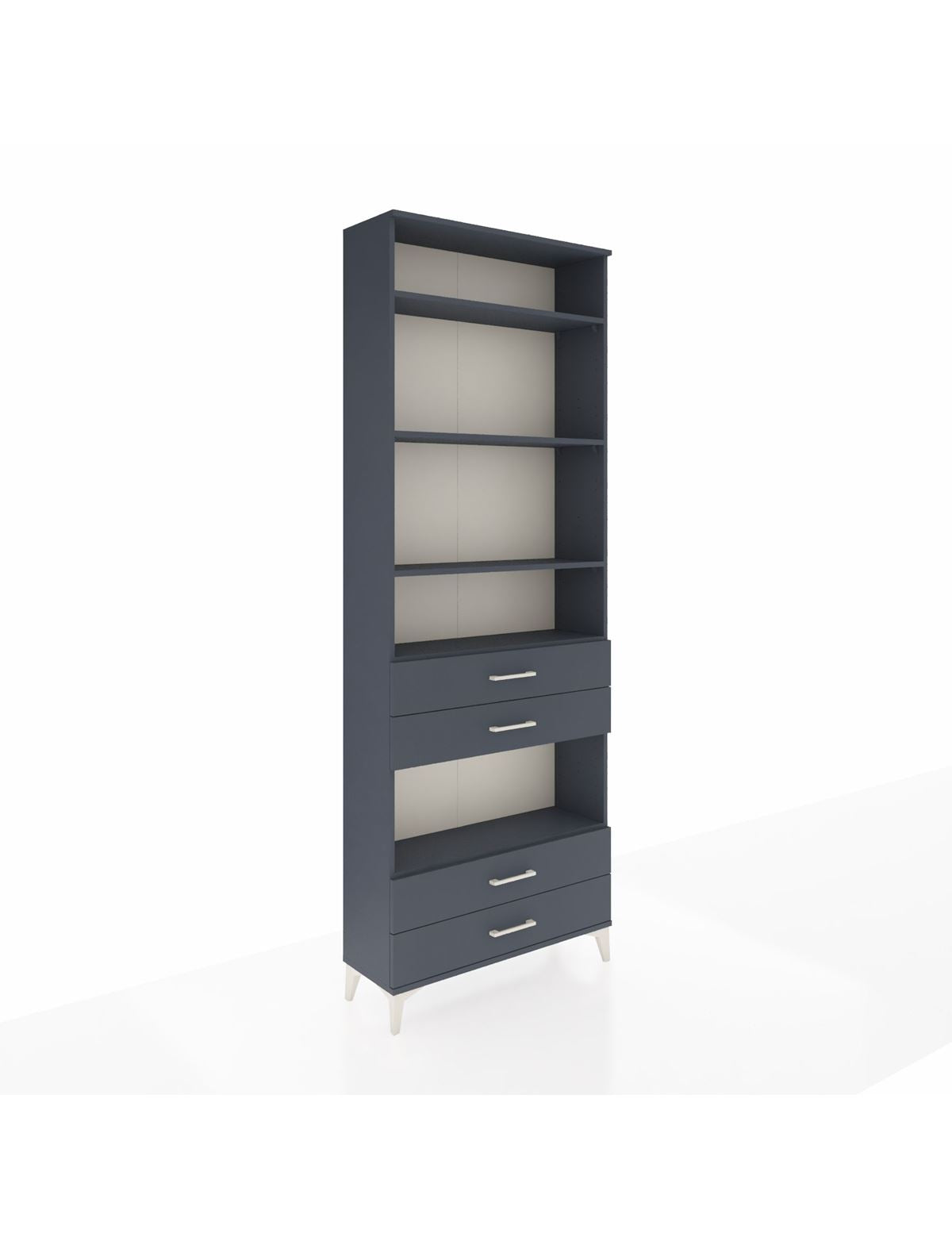 Arges Dolap 5 Raflı 4 Çekmeceli 88x30x243 Antrasit-Antrasit