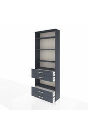 Arges Dolap 5 Raflı 4 Çekmeceli 88x30x243 Antrasit-Antrasit