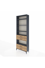 Arges Dolap 5 Raflı 4 Çekmeceli 88x30x243 Antrasit-Çam