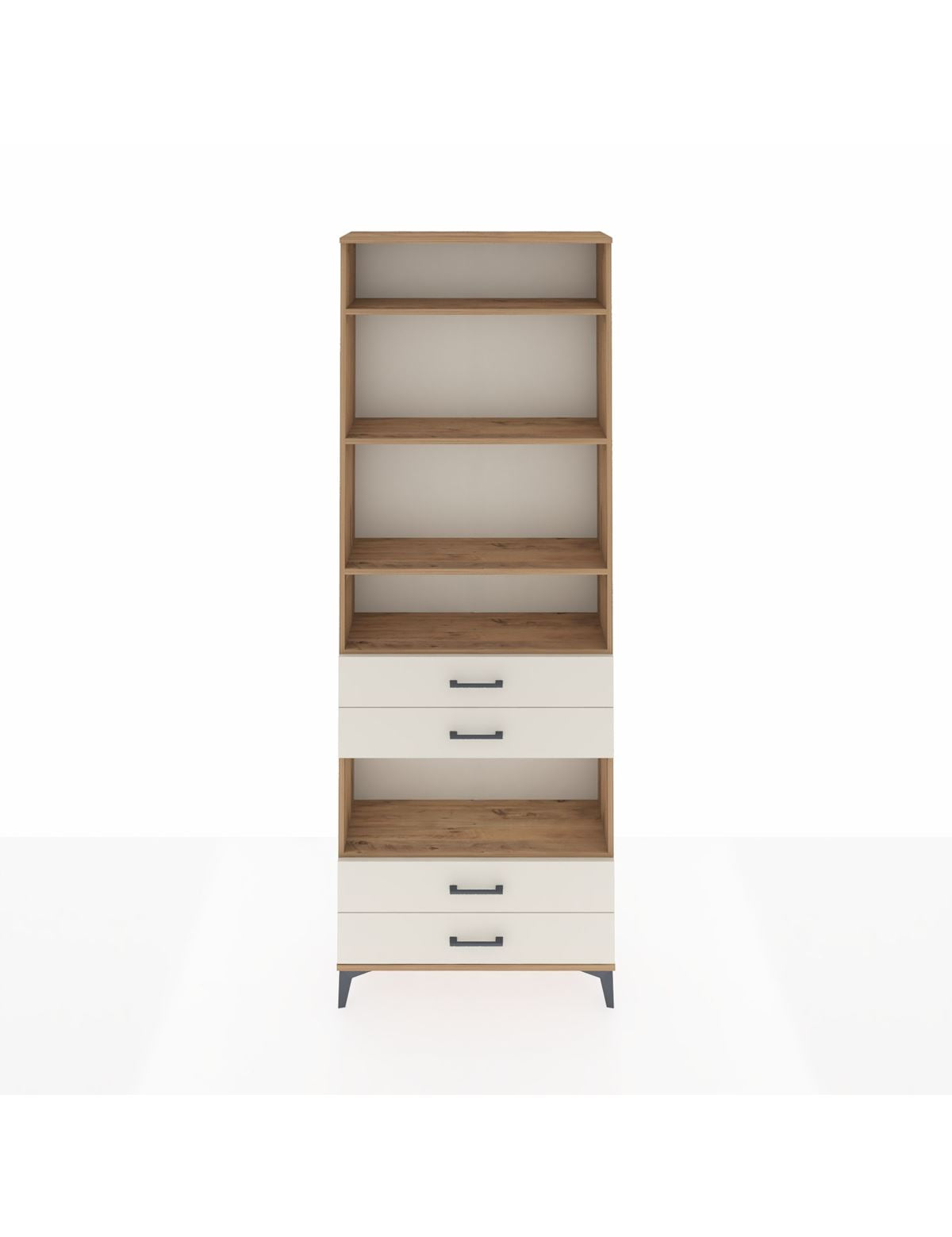 Arges Dolap 5 Raflı 4 Çekmeceli 88x30x243 Çam-Aytaşı