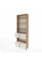 Arges Dolap 5 Raflı 4 Çekmeceli 88x30x243 Çam-Aytaşı