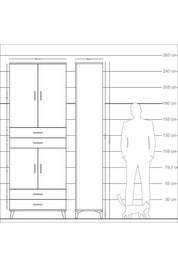 Arges Dolap 5 Raflı 4 Çekmeceli 4 Kapaklı 88x30x243 Aytaşı-Aytaşı