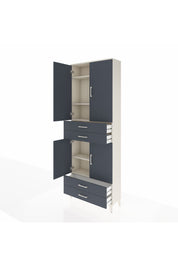 Arges Dolap 5 Raflı 4 Çekmeceli 4 Kapaklı 88x30x243 Aytaşı-Antrasit