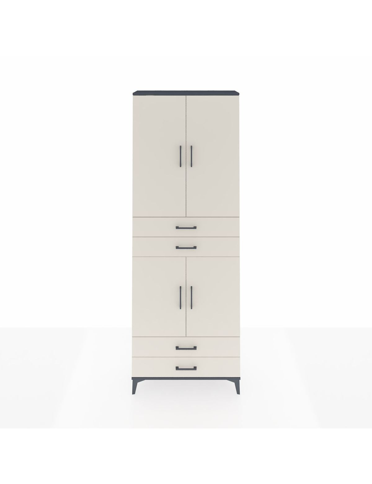 Arges Dolap 5 Raflı 4 Çekmeceli 4 Kapaklı 88x30x243 Antrasit-Aytaşı