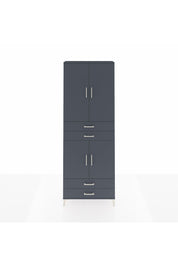 Arges Dolap 5 Raflı 4 Çekmeceli 4 Kapaklı 88x30x243 Antrasit-Antrasit