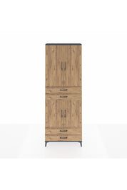 Arges Dolap 5 Raflı 4 Çekmeceli 4 Kapaklı 88x30x243 Antrasit-Çam