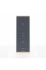 Arges Dolap 5 Raflı 4 Çekmeceli 4 Kapaklı 88x30x243