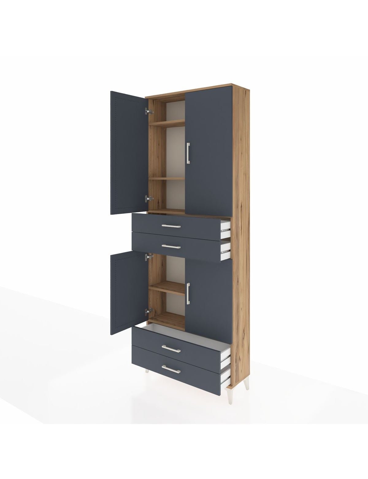 Arges Dolap 5 Raflı 4 Çekmeceli 4 Kapaklı 88x30x243 - S33M251V8A