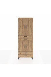 Arges Dolap 5 Raflı 4 Çekmeceli 4 Kapaklı 88x30x243 Çam-Çam