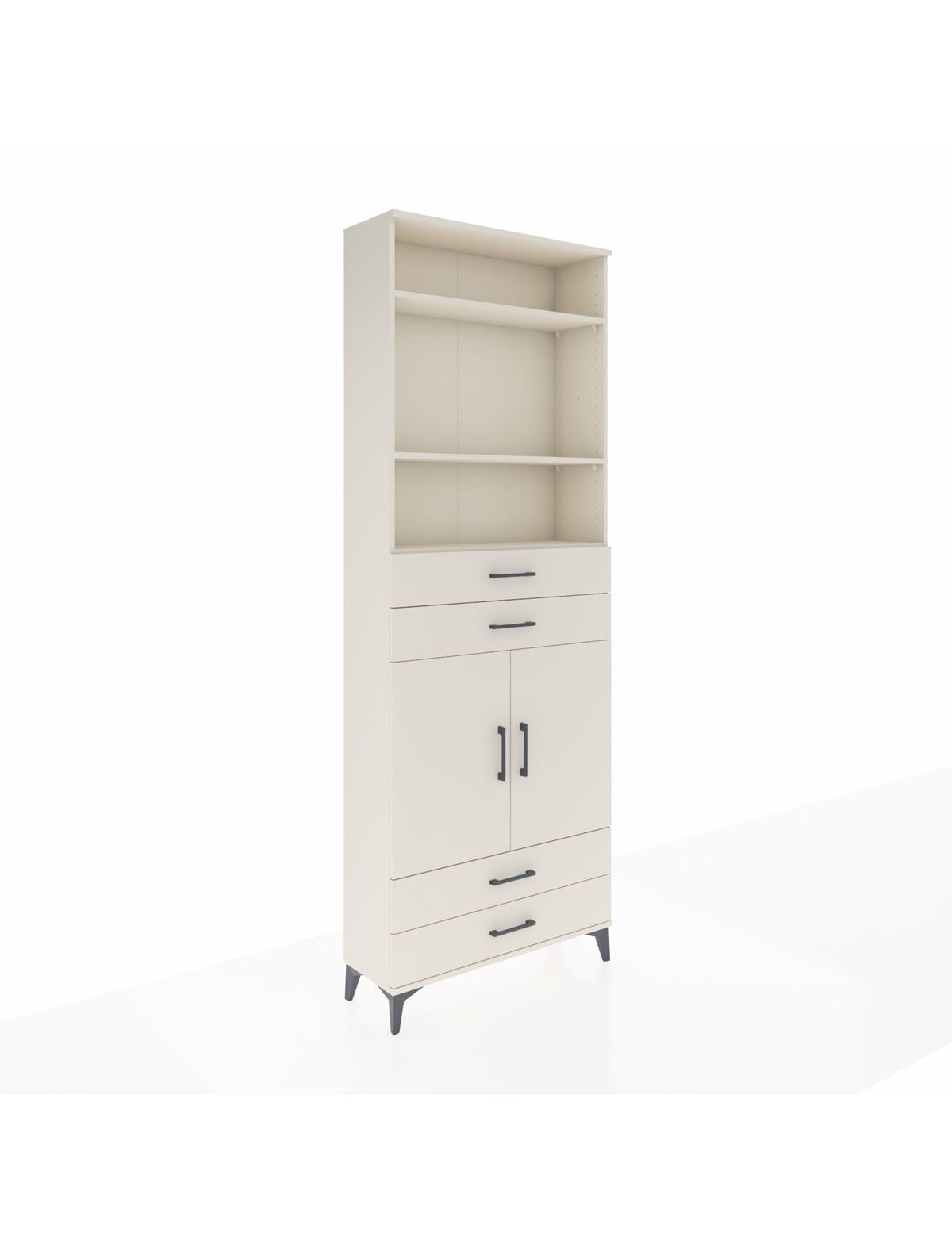 Arges Dolap 5 Raflı 4 Çekmeceli 2 Kapaklı 88x30x243 Aytaşı-Aytaşı