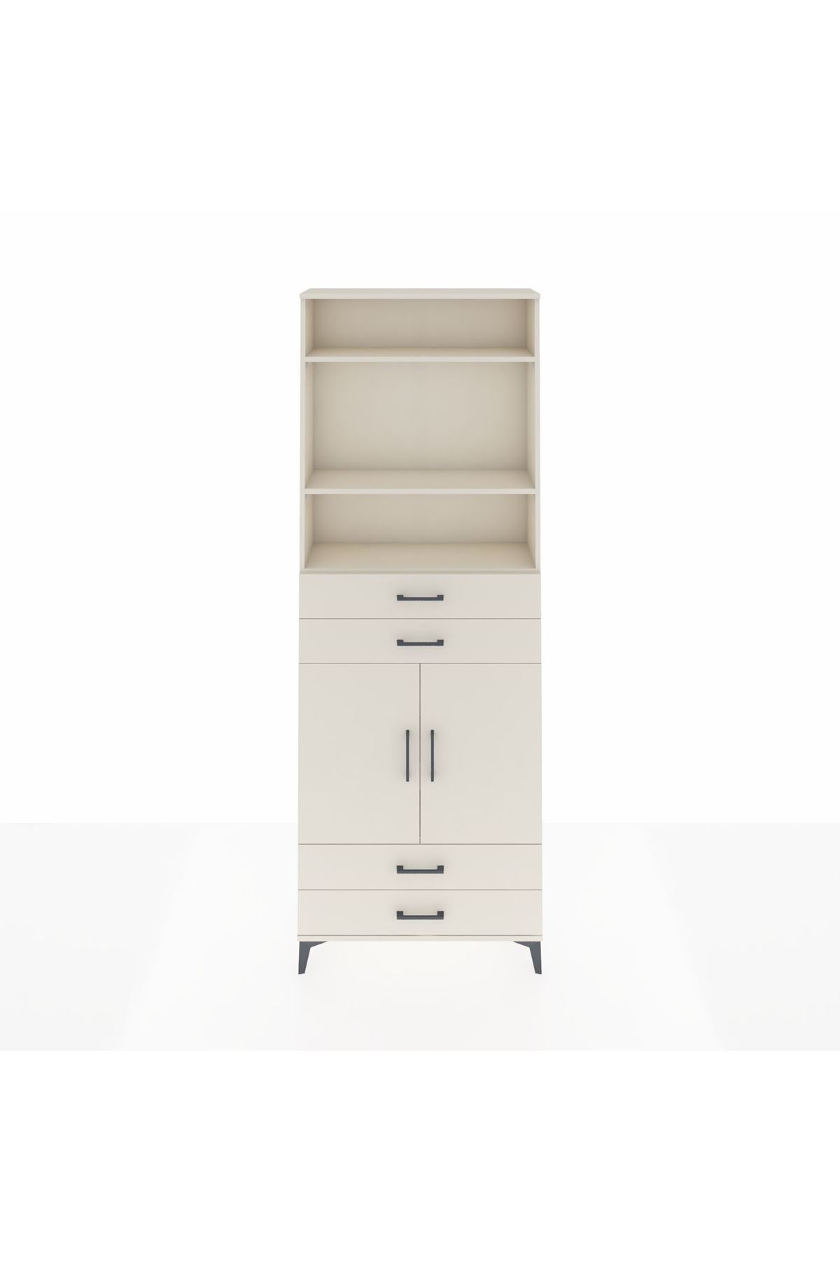 Arges Dolap 5 Raflı 4 Çekmeceli 2 Kapaklı 88x30x243 Aytaşı-Aytaşı