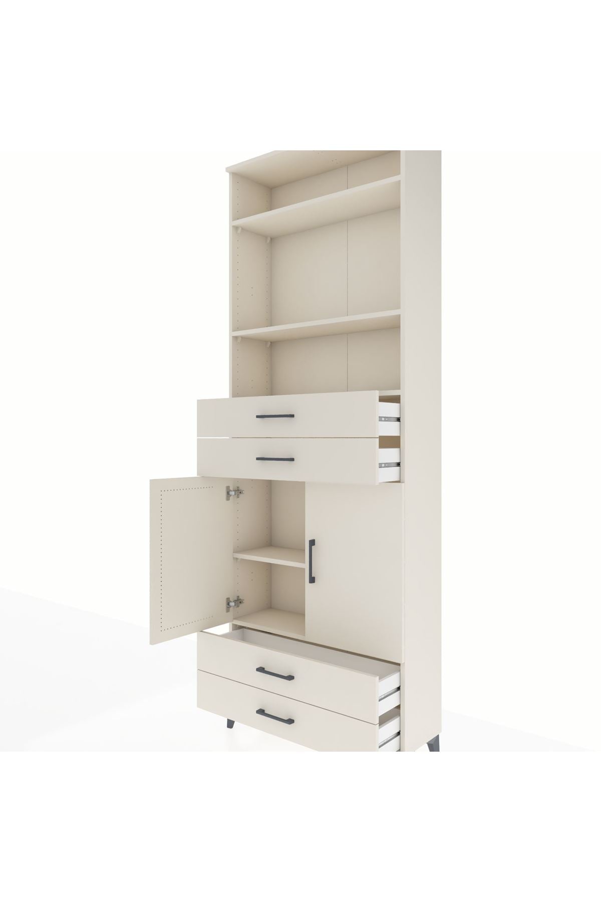 Arges Dolap 5 Raflı 4 Çekmeceli 2 Kapaklı 88x30x243 Aytaşı-Aytaşı