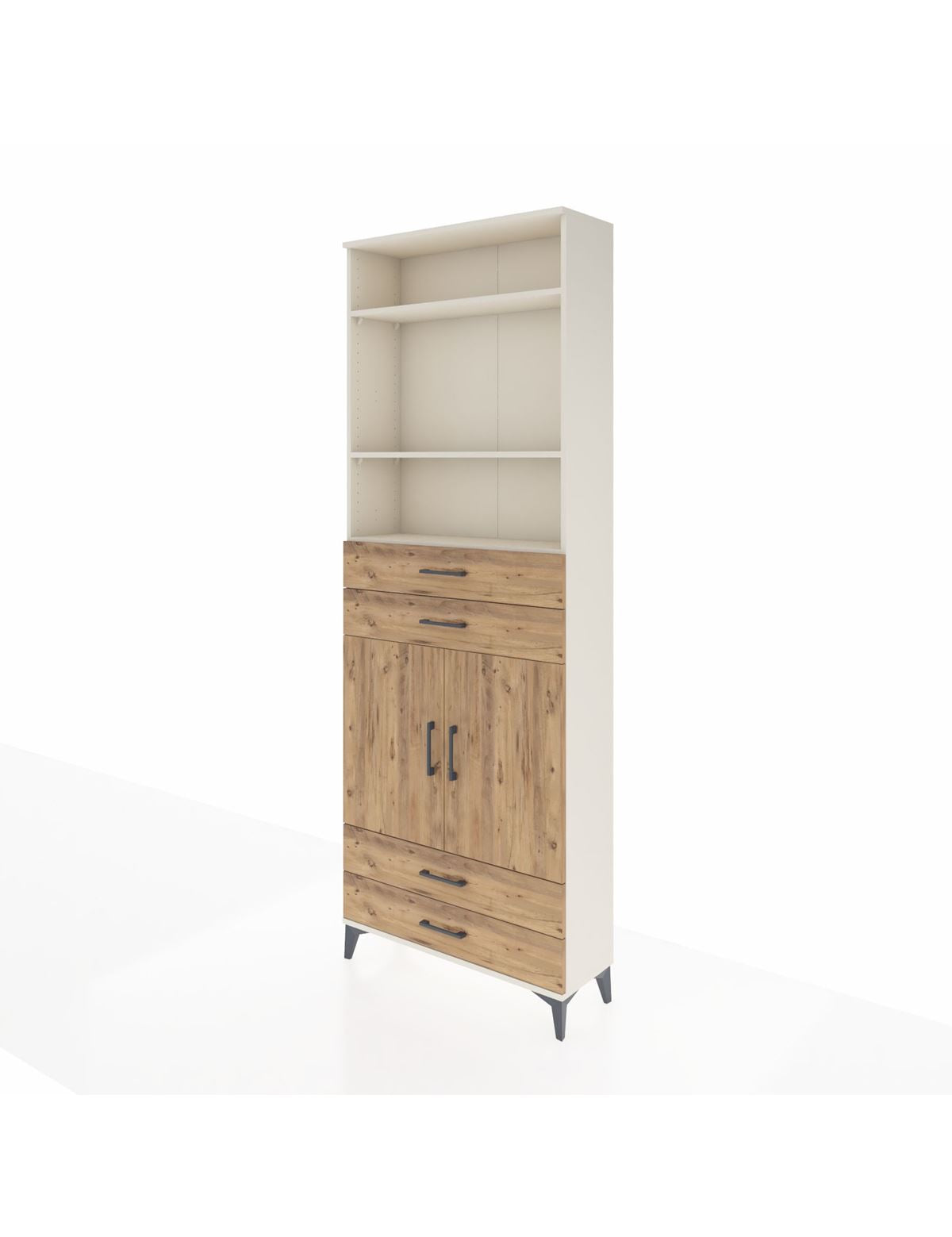 Arges Dolap 5 Raflı 4 Çekmeceli 2 Kapaklı 88x30x243 - S33M252V3A