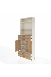 Arges Dolap 5 Raflı 4 Çekmeceli 2 Kapaklı 88x30x243 Aytaşı-Çam