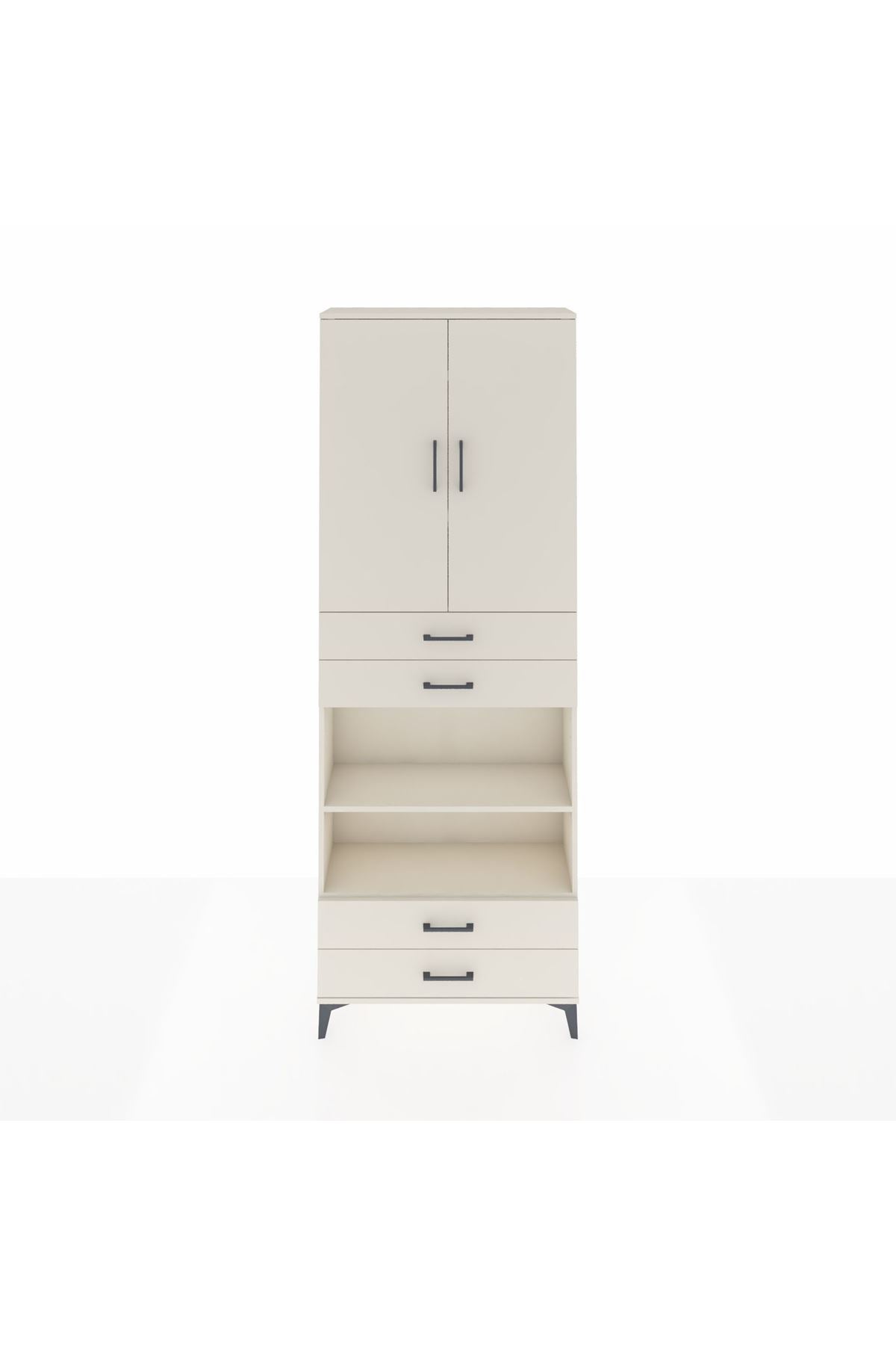 Arges Dolap 5 Raflı 4 Çekmeceli 2 Kapaklı 88x30x243 Aytaşı-Aytaşı