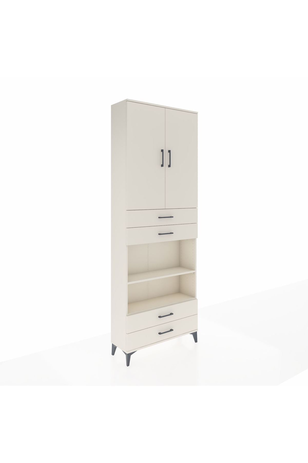 Arges Dolap 5 Raflı 4 Çekmeceli 2 Kapaklı 88x30x243 Aytaşı-Aytaşı