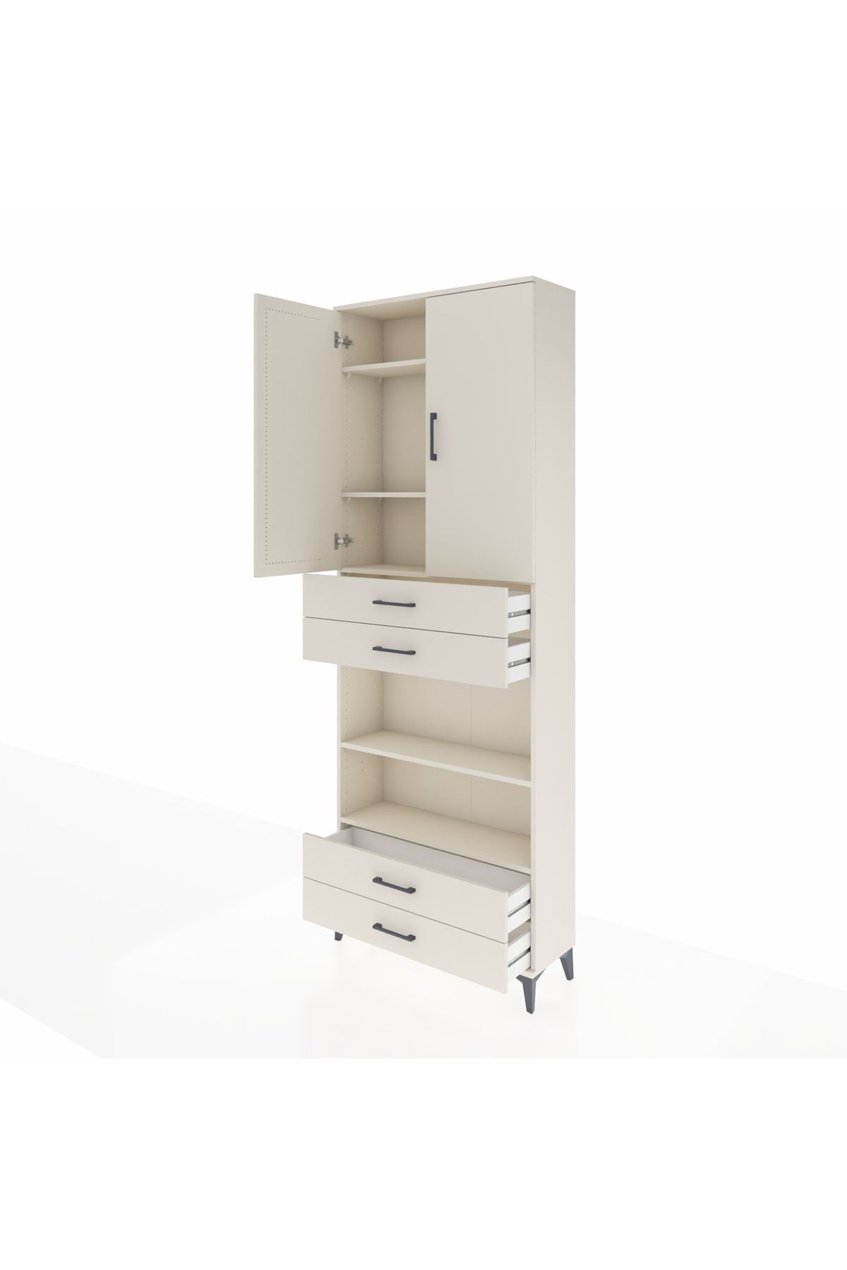 Arges Dolap 5 Raflı 4 Çekmeceli 2 Kapaklı 88x30x243 Aytaşı-Aytaşı