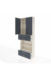 Arges Dolap 5 Raflı 4 Çekmeceli 2 Kapaklı 88x30x243 Aytaşı-Antrasit