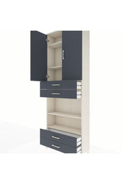 Arges Dolap 5 Raflı 4 Çekmeceli 2 Kapaklı 88x30x243 Aytaşı-Antrasit