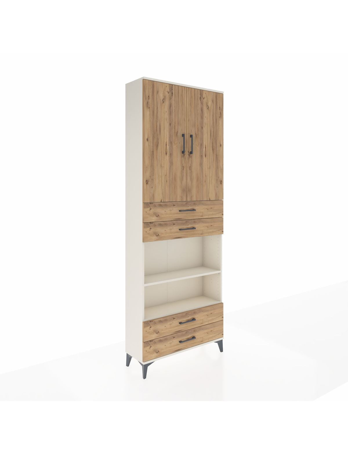 Arges Dolap 5 Raflı 4 Çekmeceli 2 Kapaklı 88x30x243 Aytaşı-Çam