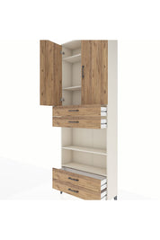 Arges Dolap 5 Raflı 4 Çekmeceli 2 Kapaklı 88x30x243 Aytaşı-Çam