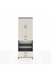 Arges Dolap 5 Raflı 4 Çekmeceli 2 Kapaklı 88x30x243 Antrasit-Aytaşı