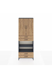 Arges Dolap 5 Raflı 4 Çekmeceli 2 Kapaklı 88x30x243 Antrasit-Çam