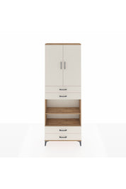 Arges Dolap 5 Raflı 4 Çekmeceli 2 Kapaklı 88x30x243 Çam-Aytaşı