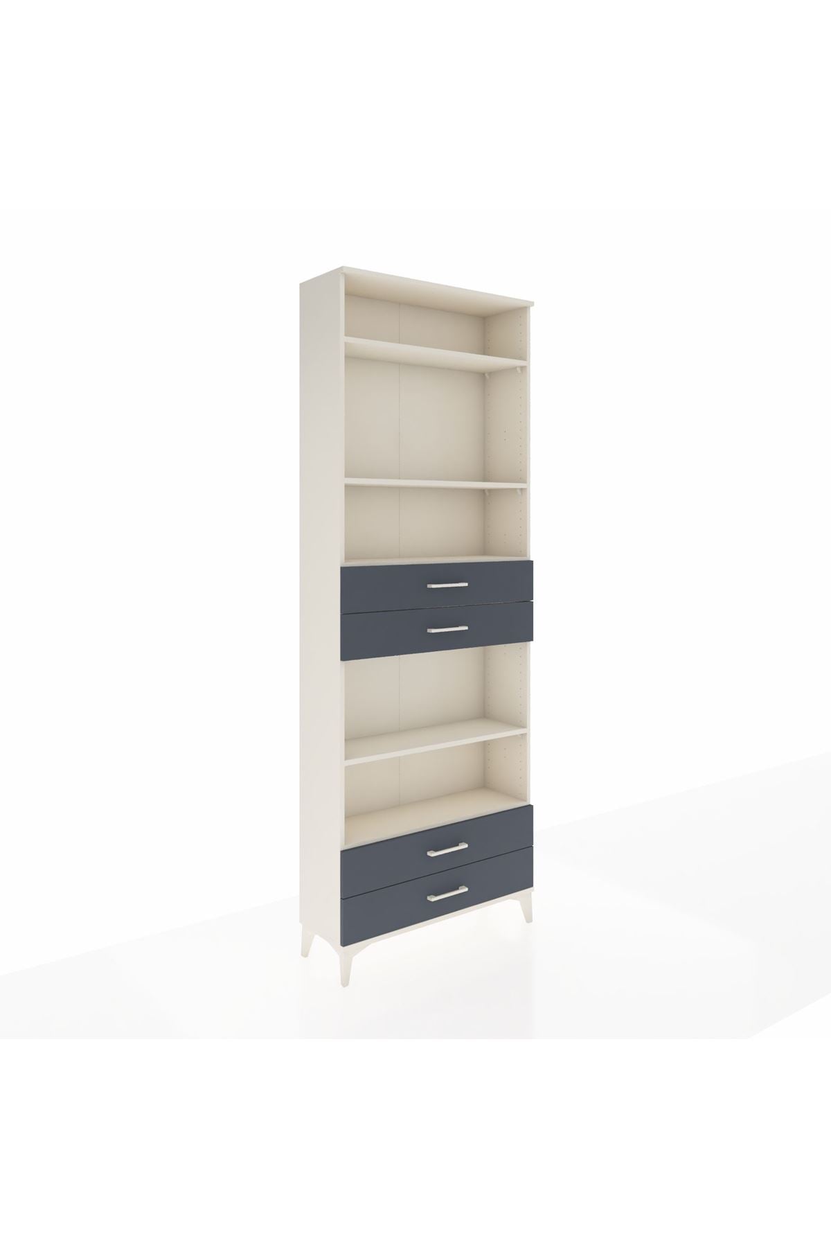 Arges Dolap 5 Raflı 4 Çekmeceli 88x30x243 Aytaşı-Antrasit