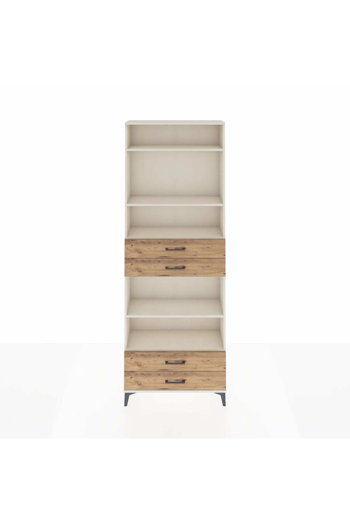 Arges Dolap 5 Raflı 4 Çekmeceli 88x30x243 Aytaşı-Çam