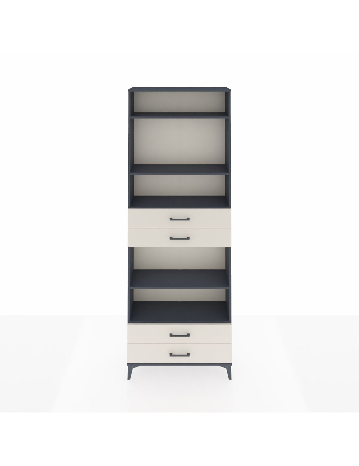 Arges Dolap 5 Raflı 4 Çekmeceli 88x30x243 Antrasit-Aytaşı