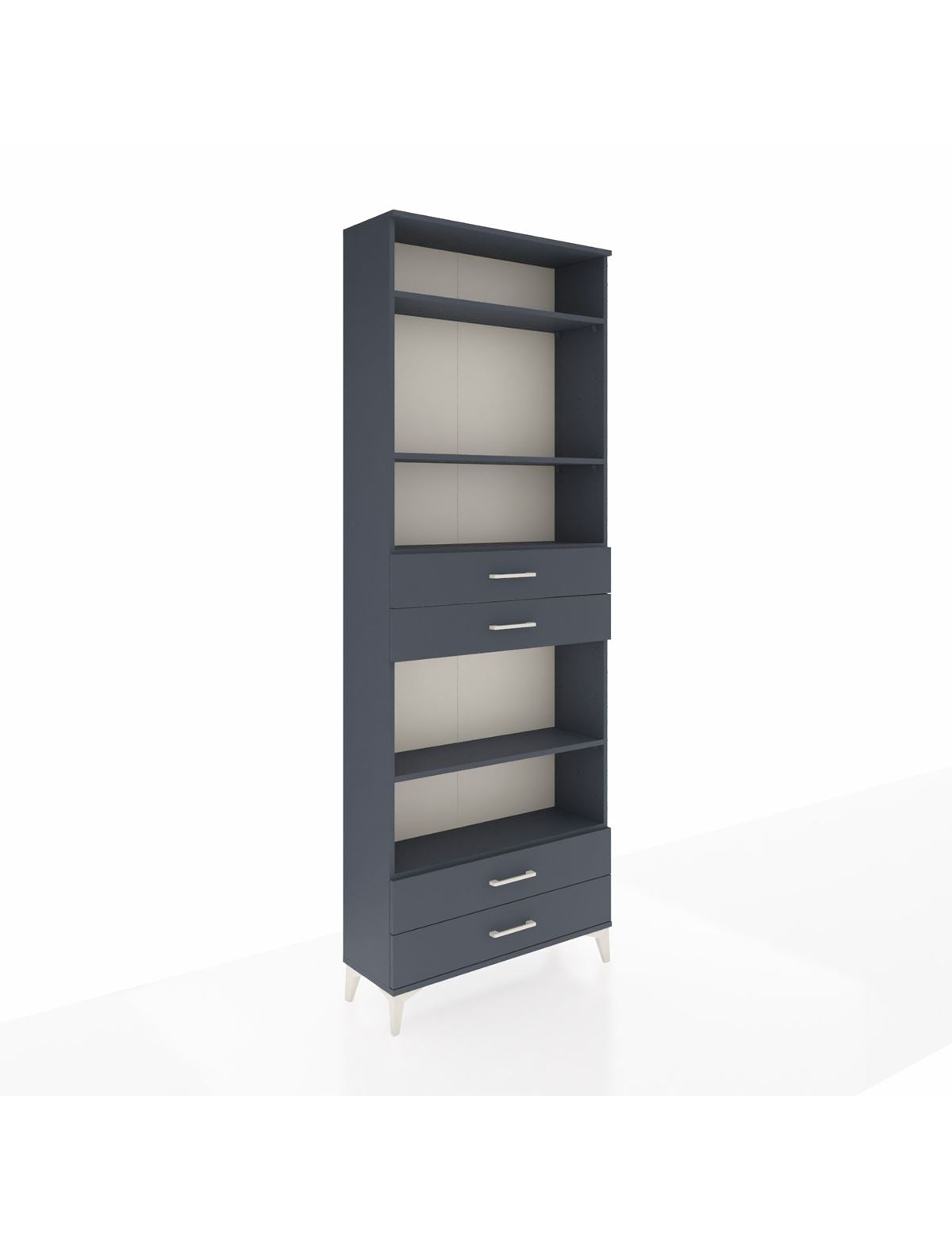 Arges Dolap 5 Raflı 4 Çekmeceli 88x30x243 Antrasit-Antrasit