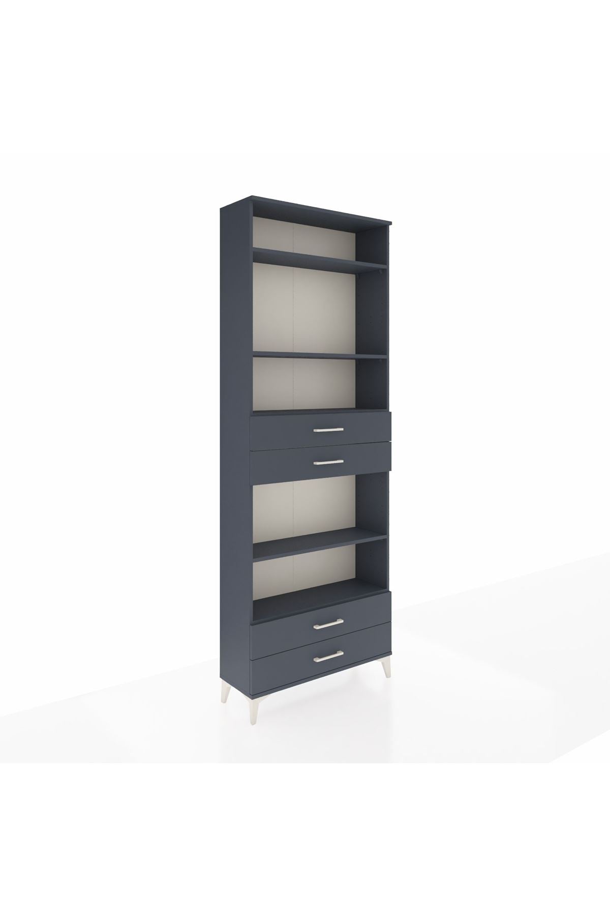 Arges Dolap 5 Raflı 4 Çekmeceli 88x30x243 Antrasit-Antrasit