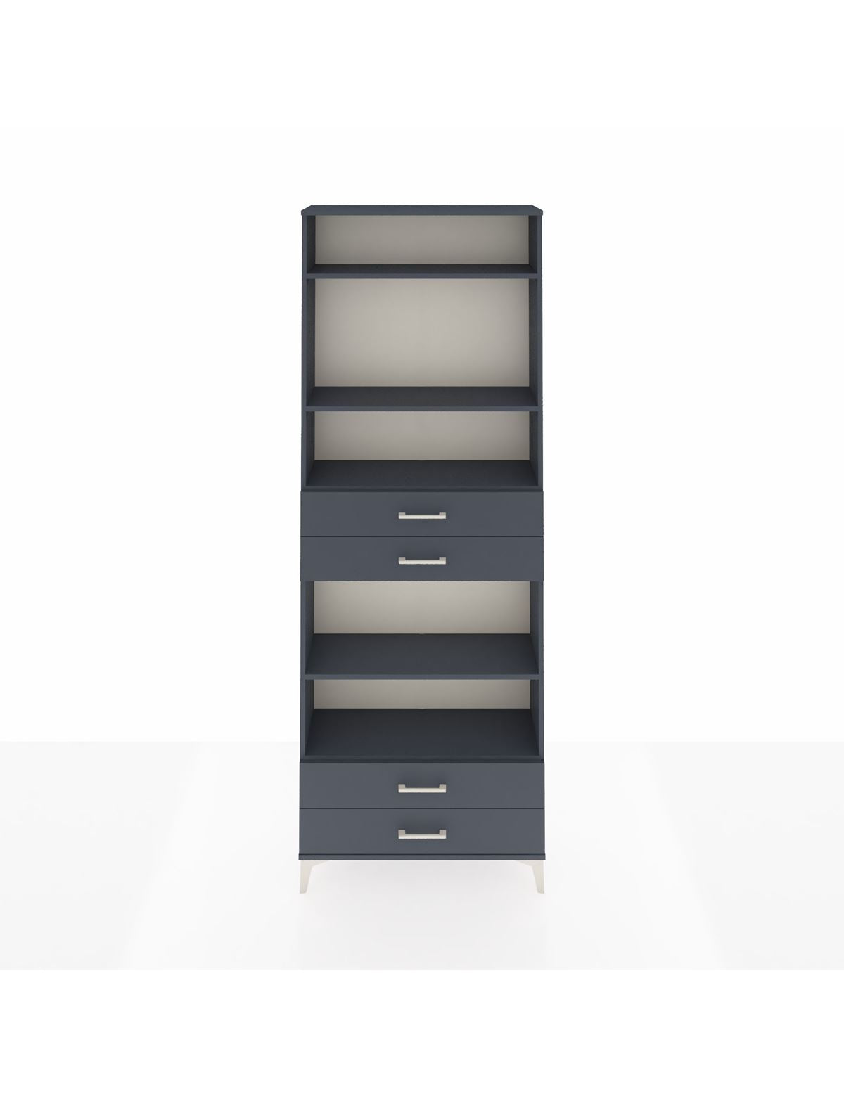 Arges Dolap 5 Raflı 4 Çekmeceli 88x30x243 Antrasit-Antrasit