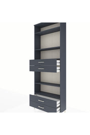 Arges Dolap 5 Raflı 4 Çekmeceli 88x30x243 Antrasit-Antrasit