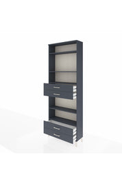 Arges Dolap 5 Raflı 4 Çekmeceli 88x30x243 Antrasit-Antrasit