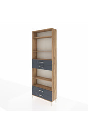 Arges Dolap 5 Raflı 4 Çekmeceli 88x30x243 Çam-Antrasit