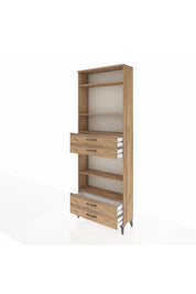 Arges Dolap 5 Raflı 4 Çekmeceli 88x30x243 Çam-Çam