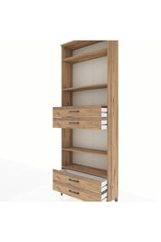 Arges Dolap 5 Raflı 4 Çekmeceli 88x30x243 Çam-Çam