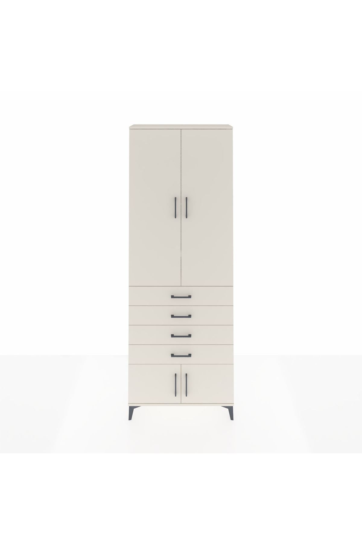 Arges Dolap 4 Raflı 4 Çekmeceli 4 Kapaklı 88x30x243 Aytaşı-Aytaşı