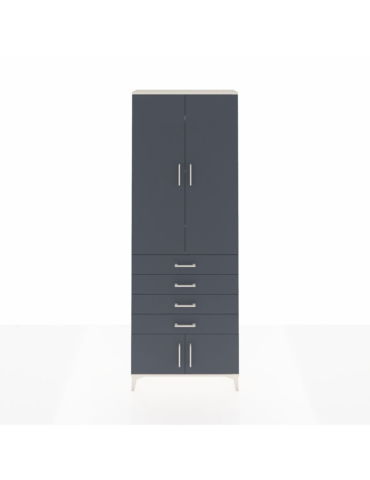 Arges Dolap 4 Raflı 4 Çekmeceli 4 Kapaklı 88x30x243 Aytaşı-Antrasit