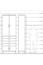 Arges Dolap 4 Raflı 4 Çekmeceli 4 Kapaklı 88x30x243 Aytaşı-Aytaşı