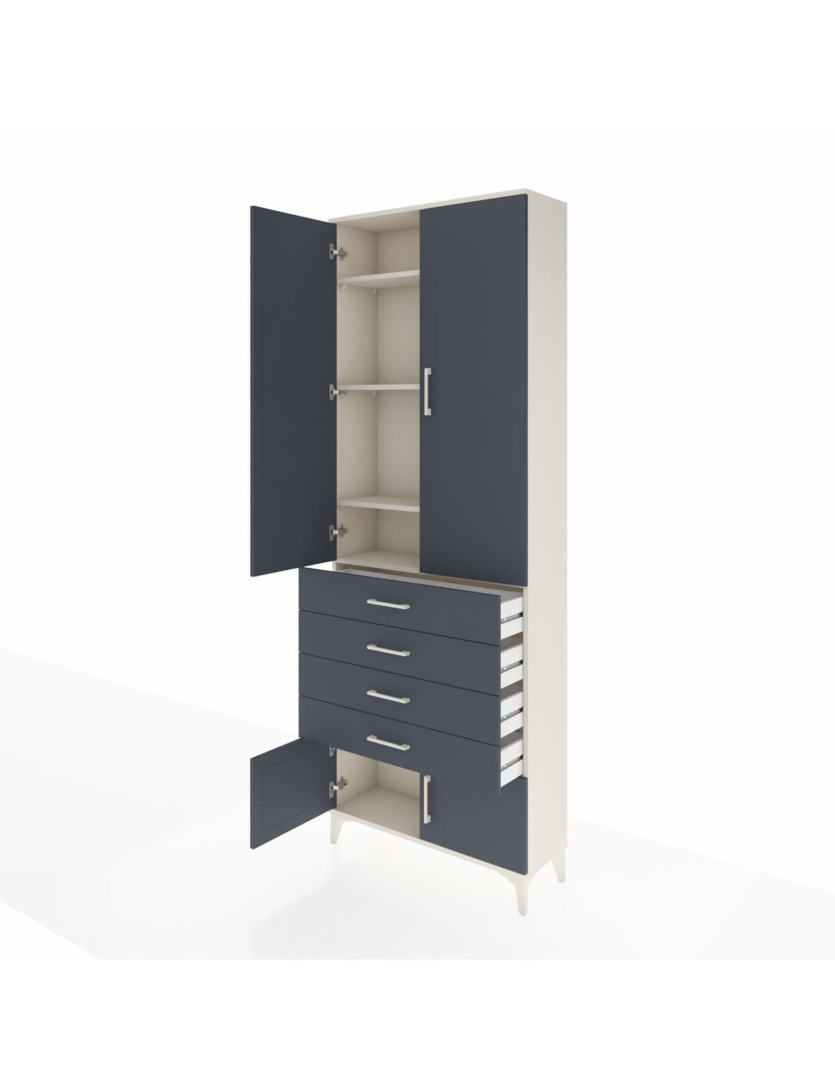 Arges Dolap 4 Raflı 4 Çekmeceli 4 Kapaklı 88x30x243 - S33M255V2A