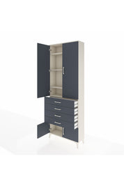 Arges Dolap 4 Raflı 4 Çekmeceli 4 Kapaklı 88x30x243 Aytaşı-Antrasit