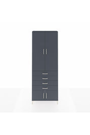 Arges Dolap 4 Raflı 4 Çekmeceli 4 Kapaklı 88x30x243 Antrasit-Antrasit