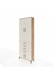 Arges Dolap 4 Raflı 4 Çekmeceli 4 Kapaklı 88x30x243 Çam-Aytaşı