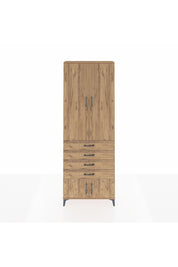 Arges Dolap 4 Raflı 4 Çekmeceli 4 Kapaklı 88x30x243 Çam-Çam