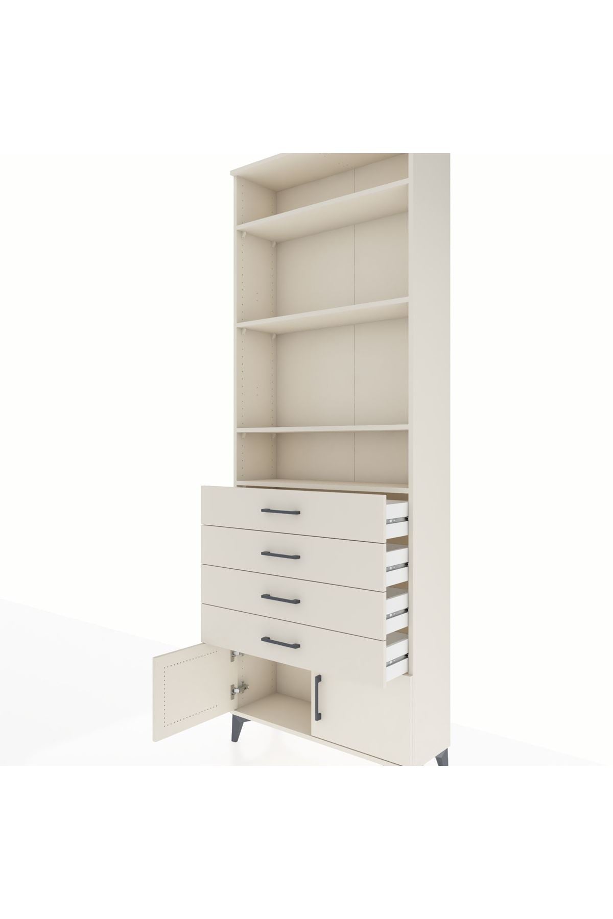 Arges Dolap 4 Raflı 4 Çekmeceli 2 Kapaklı 88x30x243 Aytaşı-Aytaşı