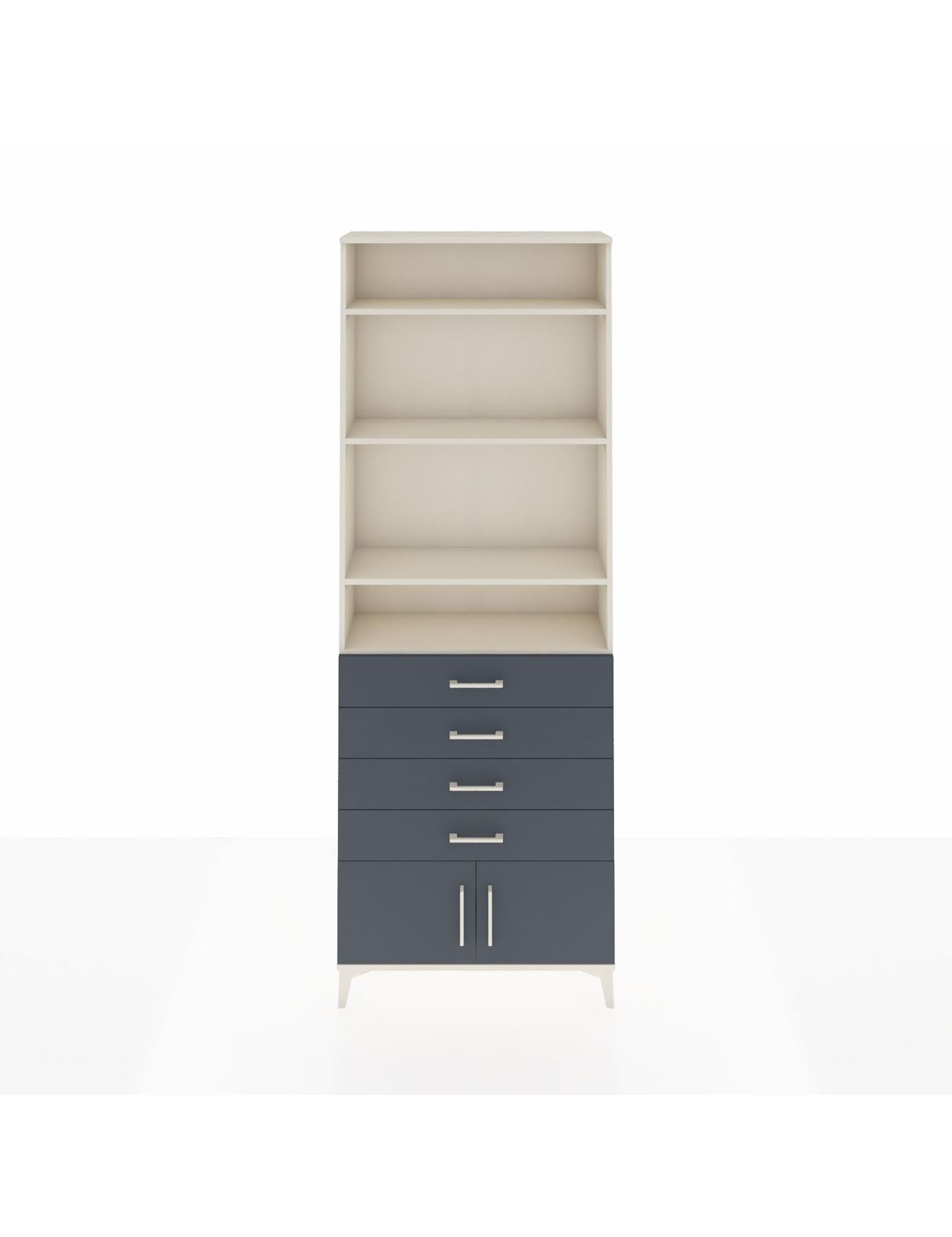 Arges Dolap 4 Raflı 4 Çekmeceli 2 Kapaklı 88x30x243 Aytaşı-Antrasit